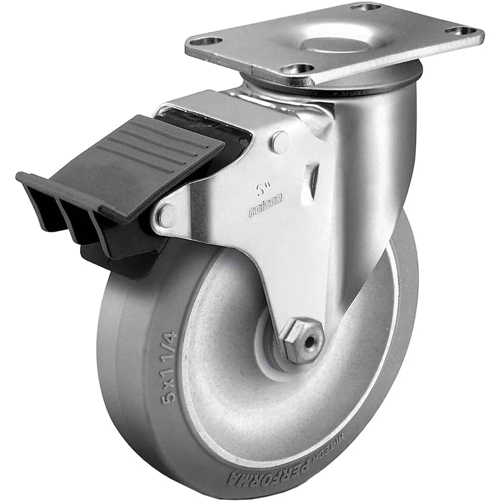 Linco - Standard Casters; Mount: Top Plate ; Style: Swivel ; Wheel Diameter: 3-1/2 (Inch); Wheel Width: 1-1/4 (Inch); Overall Height (Inch): 4-11/16 ; Load Capacity (Lb.): 250.000 - Exact Tool & Supply