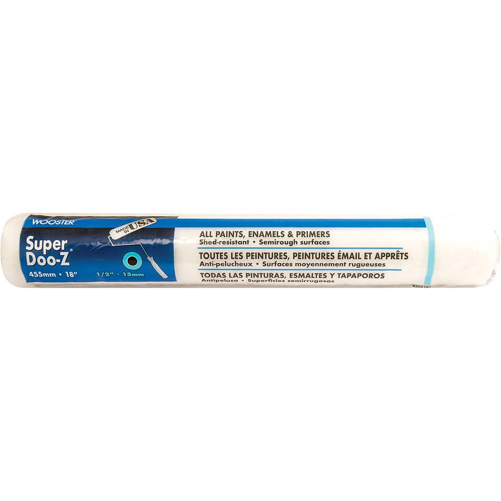 Wooster Brush - Paint Roller Covers; Type: Roller Cover ; Nap Size (Inch): 1/2 ; Nap Size (Decimal Inch): 0.5000 ; Width (Inch): 18 ; Texture: Semi-Rough ; Material: Woven - Exact Tool & Supply