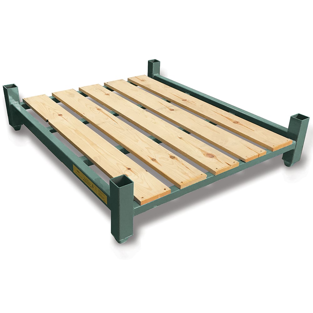 Steel King - Storage Racks; Type: Portable Rack w/Wood Deck Base ; Width (Inch): 60 ; Height (Inch): 6 ; Depth (Inch): 48 ; Number of Bays: 0 ; Color: Vista Green - Exact Tool & Supply
