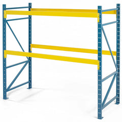 Steel King - Storage Racks; Type: Pallet Rack Starter Unit ; Width (Inch): 96 ; Height (Inch): 144 ; Depth (Inch): 42 ; Number of Bays: 1 ; Color: Blue; Yellow - Exact Tool & Supply