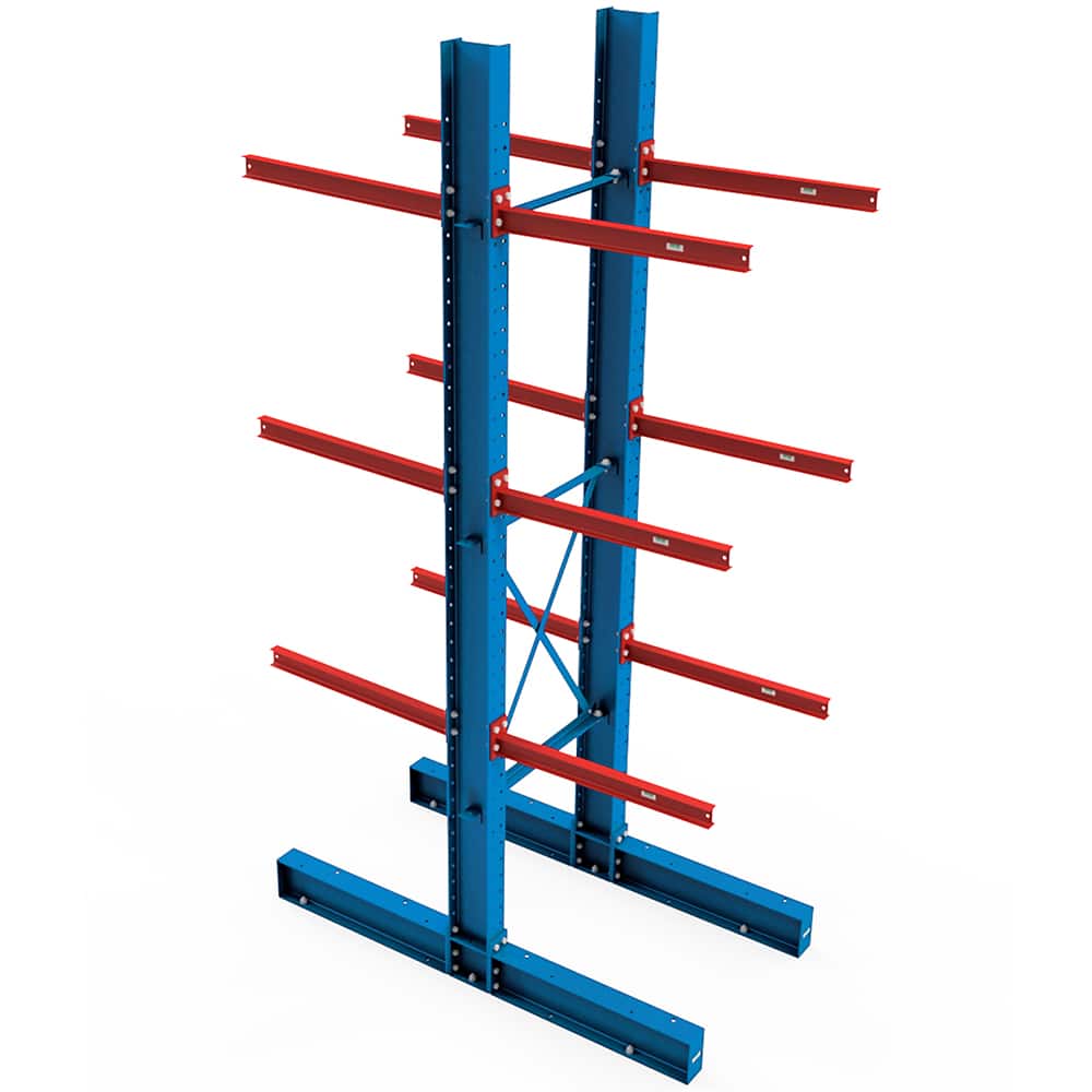 Steel King - Cantilever Racks; Type: Heavy-Duty Single Side Cantilever Rack Starter Unit ; Starter or Add-On: Starter ; Arm Style: Without Lip ; Load Capacity (Lb.): 13010.000 ; Height (Feet): 12 ; Base Length (Inch): 48 - Exact Tool & Supply