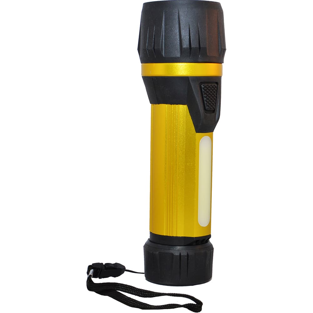 GoGreen Power - Flashlights; Type: Industrial/Tactical ; Bulb Type: LED ; Battery Size: D ; Rechargeable: Disposable ; Body Color: Yellow ; Complete Light Output (Lumens): 300 - Exact Tool & Supply