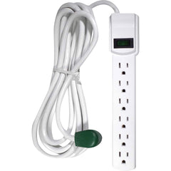 GoGreen Power - Power Outlet Strips; Amperage: 15 ; Voltage: 125 ; Number of Outlets: 6 ; Material: Plastic ; Mounting Type: Floor ; Cord Length (Feet): 12 - Exact Tool & Supply