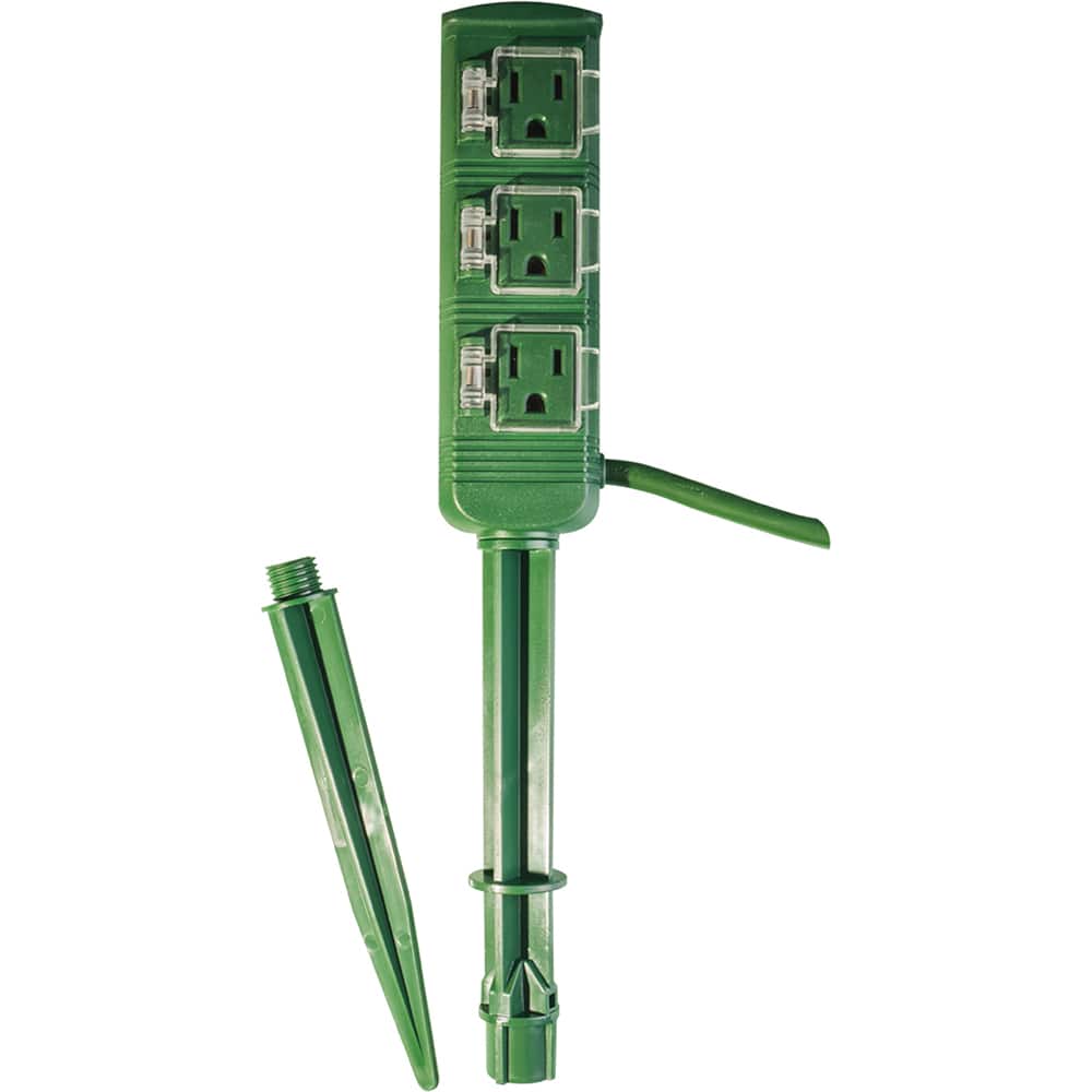 GoGreen Power - Power Cords; Cord Type: Replacement Cord ; Overall Length (Feet): 18 ; Cord Color: Green ; Amperage: 13 ; Voltage: 125 ; Wire Gauge/Number of Conductors: 18/2 - Exact Tool & Supply