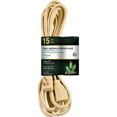 GoGreen Power - Power Cords; Cord Type: Replacement Cord ; Overall Length (Feet): 15 ; Cord Color: Brown ; Amperage: 15 ; Voltage: 125 ; Wire Gauge/Number of Conductors: 16/2 - Exact Tool & Supply