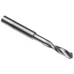 ‎4 mm Dia. × 1/4″ Shank × 7/8″ Flute Length × 2-5/8″ OAL, 3xD, 145°, TD, 2 Flute, External, Round Solid Carbide Drill - Exact Tool & Supply