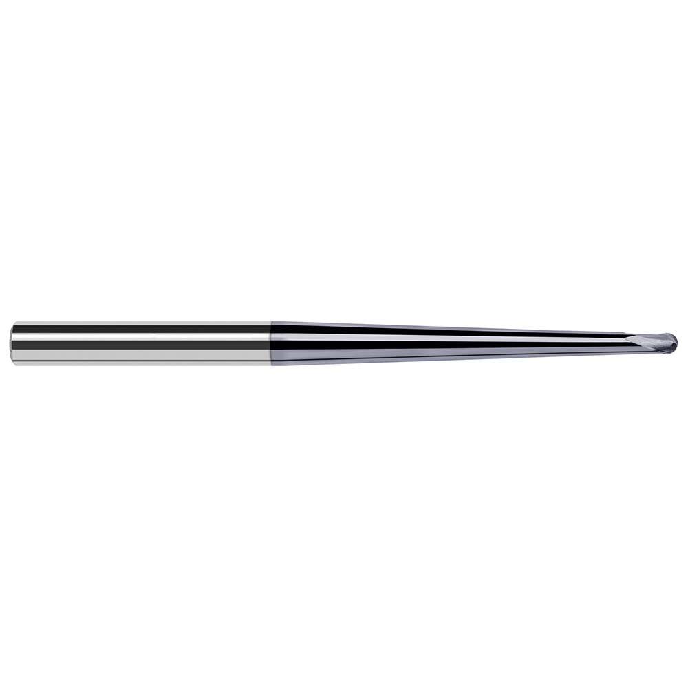 Harvey Tool - Ball End Mills; Mill Diameter (Inch): 1/64 ; Mill Diameter (Decimal Inch): 0.0150 ; Number of Flutes: 2 ; Length of Cut (mm): 0.3000 ; Length of Cut (Decimal Inch): 0.0120 ; Material: Solid Carbide - Exact Tool & Supply