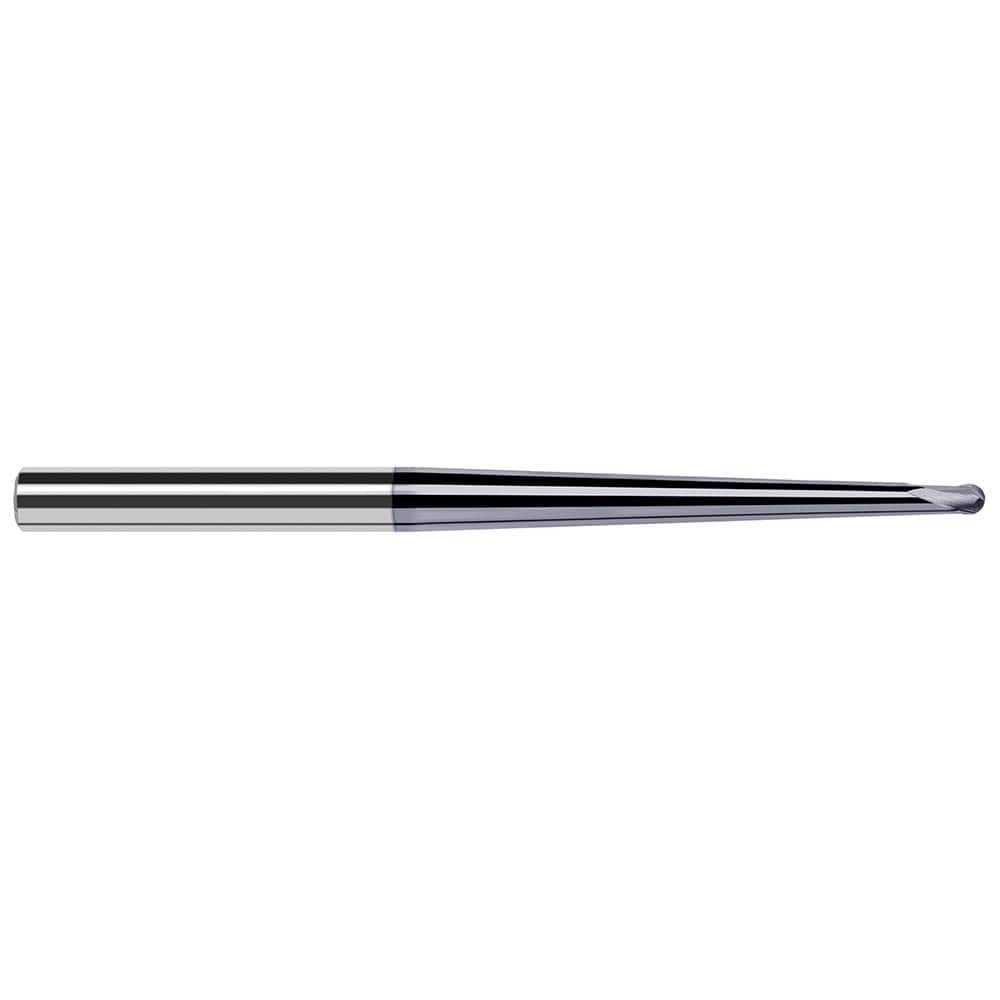 Harvey Tool - Ball End Mills; Mill Diameter (Inch): 1/8 ; Mill Diameter (Decimal Inch): 0.1250 ; Number of Flutes: 2 ; Length of Cut (Decimal Inch): 0.1000 ; Material: Solid Carbide ; Overall Length (Inch): 2-1/2 - Exact Tool & Supply
