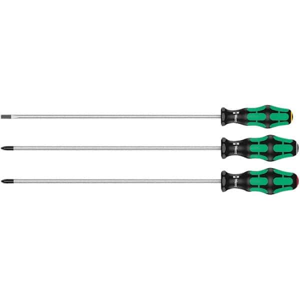 Wera - Screwdriver Sets Screwdriver Types Included: Pozidriv; Slotted; Phillips Number of Pieces: 3 - Exact Tool & Supply