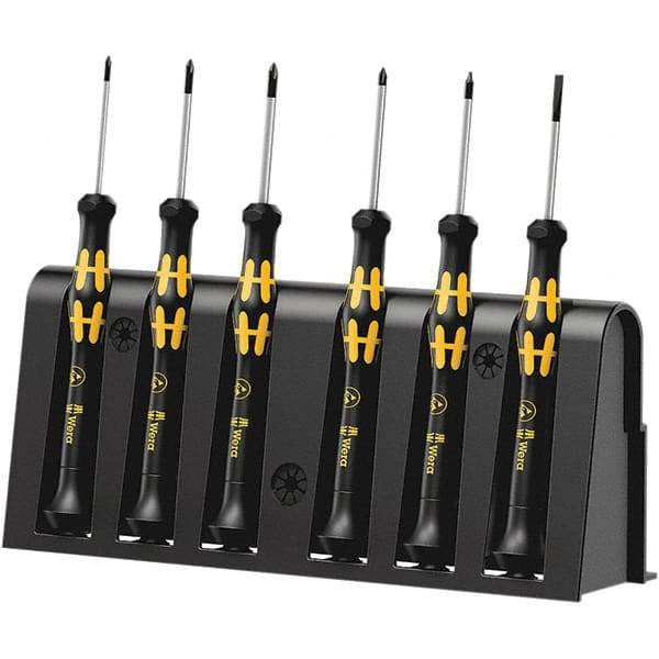 Wera - Screwdriver Sets Screwdriver Types Included: Phillips; Microstix; Slotted; TorxPlus Number of Pieces: 6 - Exact Tool & Supply
