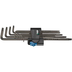 Wera - 9 Piece T8 to T40 Black Oxide Finish L-Key Torx Key Set - T8, T9, T10, T15, T20, T25, T27, T30, T40 Torx Size - Exact Tool & Supply