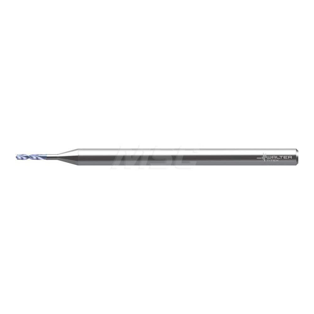 Micro Drill Bit: 0.0374″ Dia, 150 °, Solid Carbide AlCrN Finish, 1.969″ OAL, RH Cut, Straight-Cylindrical Shank, Series DB131-02-A0
