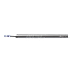 Micro Drill Bit: 0.0571″ Dia, 150 °, Solid Carbide AlCrN Finish, 2.087″ OAL, RH Cut, Straight-Cylindrical Shank, Series DB131-02-A0