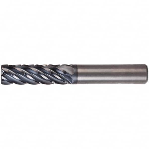 Kennametal - 3/8" Diam 6 Flute Solid Carbide 0.03" Corner Radius End Mill - Exact Tool & Supply