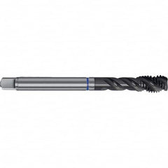 Spiral Flute Tap: M8 x 1.00, Metric Fine, 3 Flute, Semi-Bottoming, 6HX Class of Fit, PM-HSS-E, TiAlN Finish Right Hand Flute, Right Hand Thread, D5 & D6, Series 4635