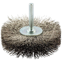 Norton - 3" OD, Crimped Stainless Steel Wheel Brush - Exact Tool & Supply