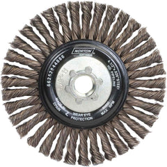 Norton - 4-1/2" OD, 5/8-11 Arbor Hole, Stringer Bead Carbon Wheel Brush - Exact Tool & Supply