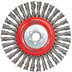Norton - 4-1/2" OD, 5/8-11 Arbor Hole, Stringer Bead Carbon Wheel Brush - Exact Tool & Supply