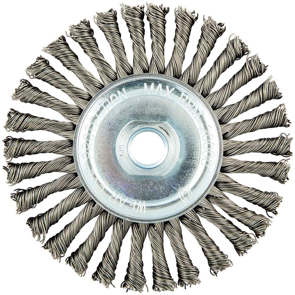 Norton - 4-1/2" OD, 5/8-11 Arbor Hole, Stringer Bead Carbon Wheel Brush - Exact Tool & Supply