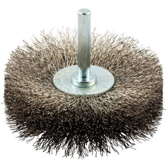 Norton - 3" OD, Crimped Stainless Steel Wheel Brush - Exact Tool & Supply