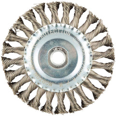 Norton - 5" OD, 5/8-11 Arbor Hole, Stringer Bead Stainless Steel Wheel Brush - Exact Tool & Supply