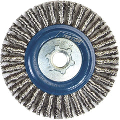Norton - 4" OD, 5/8-11 Arbor Hole, Stringer Bead Twist Knot Stainless Steel Wheel Brush - Exact Tool & Supply