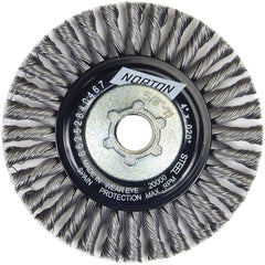 Norton - 4" OD, 5/8-11 Arbor Hole, Stringer Bead Twist Knot Carbon Wheel Brush - Exact Tool & Supply