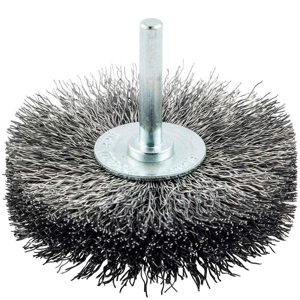 Norton - 3" OD, Crimped Carbon Wheel Brush - Exact Tool & Supply