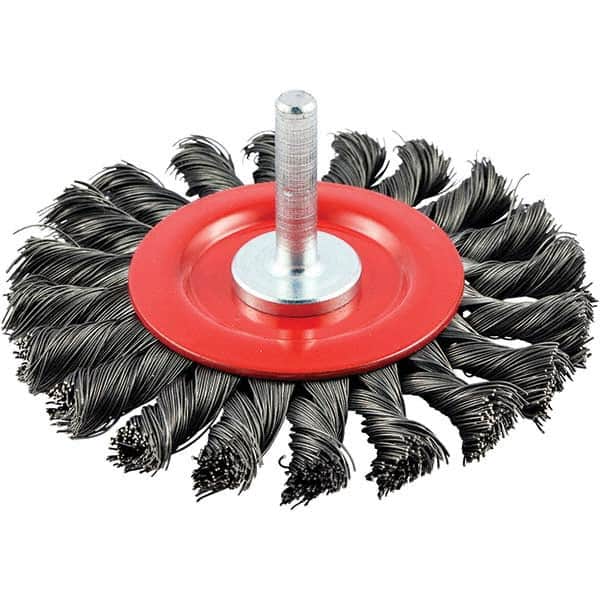 Norton - 3" OD, Knotted Carbon Wheel Brush - Exact Tool & Supply