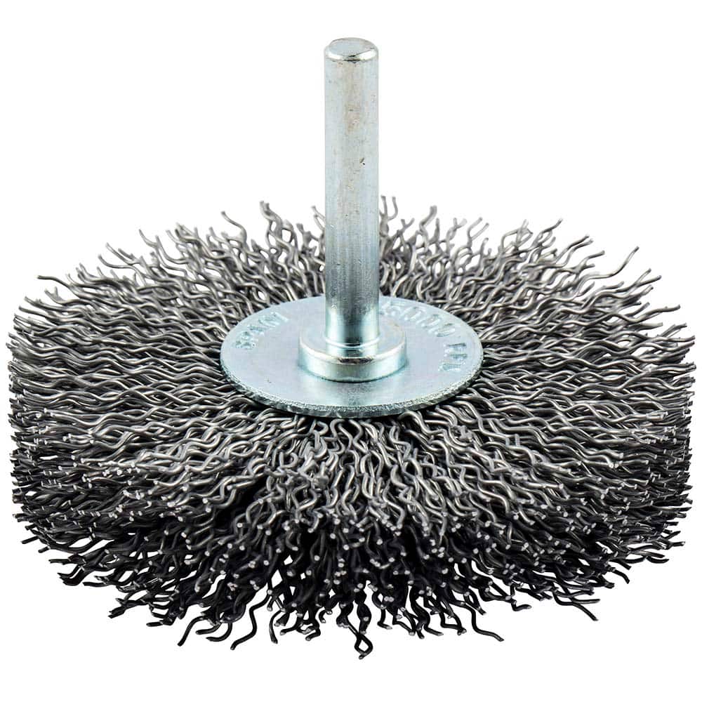 Norton - 3" OD, Crimped Carbon Wheel Brush - Exact Tool & Supply