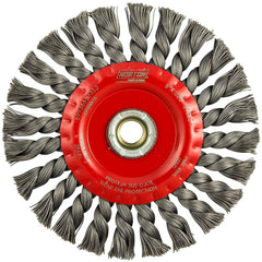 Norton - 6" OD, 5/8-11 Arbor Hole, Knotted Carbon Wheel Brush - Exact Tool & Supply