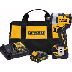 DeWALT - Cordless Impact Wrenches & Ratchets; Voltage: 12.00 ; Drive Size (Inch): 1/2 ; Battery Chemistry: Lithium-Ion ; Handle Type: Pistol Grip ; Torque (Ft/Lb): 250 ; Speed (RPM): 2800 - Exact Tool & Supply