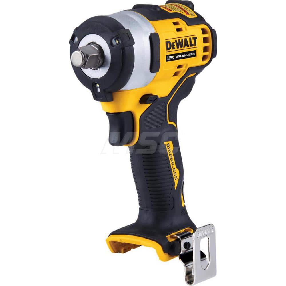 DeWALT - Cordless Impact Wrenches & Ratchets; Voltage: 12.00 ; Drive Size (Inch): 1/2 ; Battery Chemistry: Lithium-Ion ; Handle Type: Pistol Grip ; Torque (Ft/Lb): 250 ; Speed (RPM): 2800 - Exact Tool & Supply