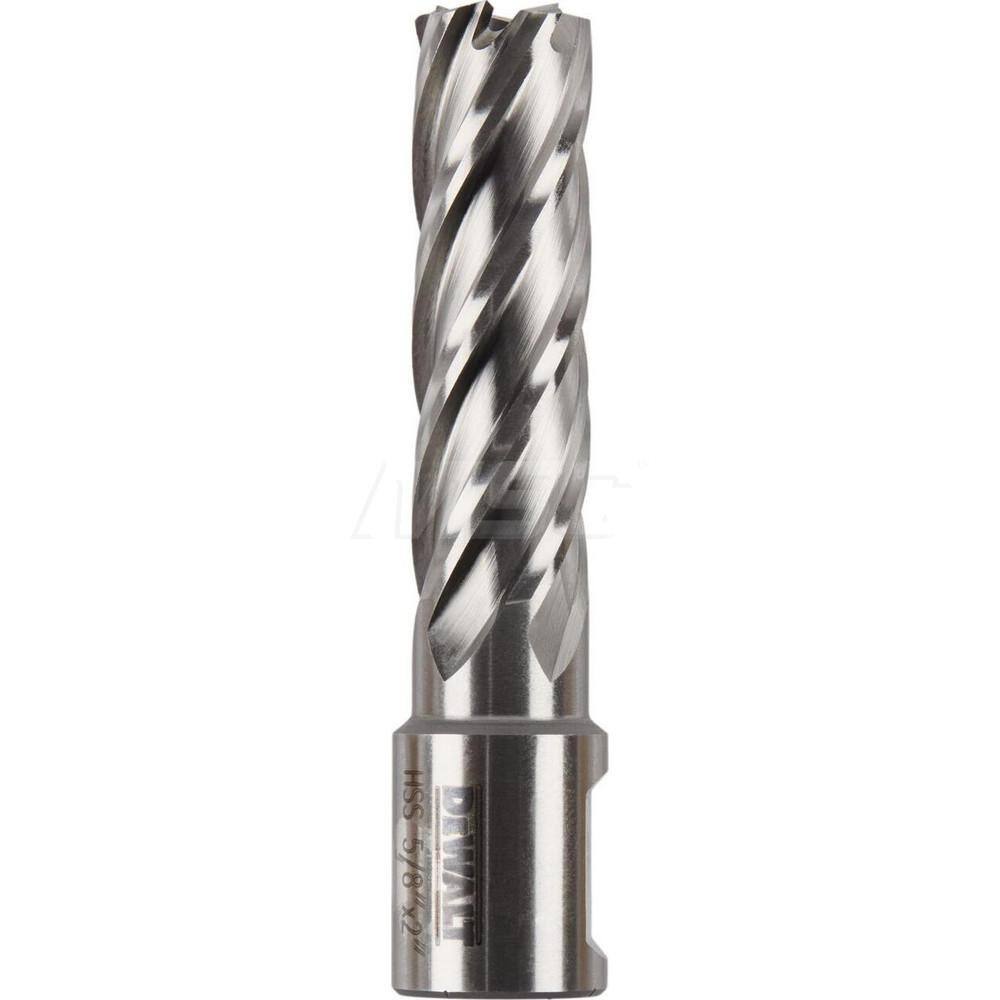 DeWALT - Annular Cutters; Cutter Diameter (Inch): 5/8 ; Cutter Diameter (Decimal Inch): 0.6250 ; Cutting Depth (Inch): 2 ; Shank Diameter (Inch): 3/4 ; Finish/Coating: Uncoated ; Cutter Material: High Speed Steel - Exact Tool & Supply