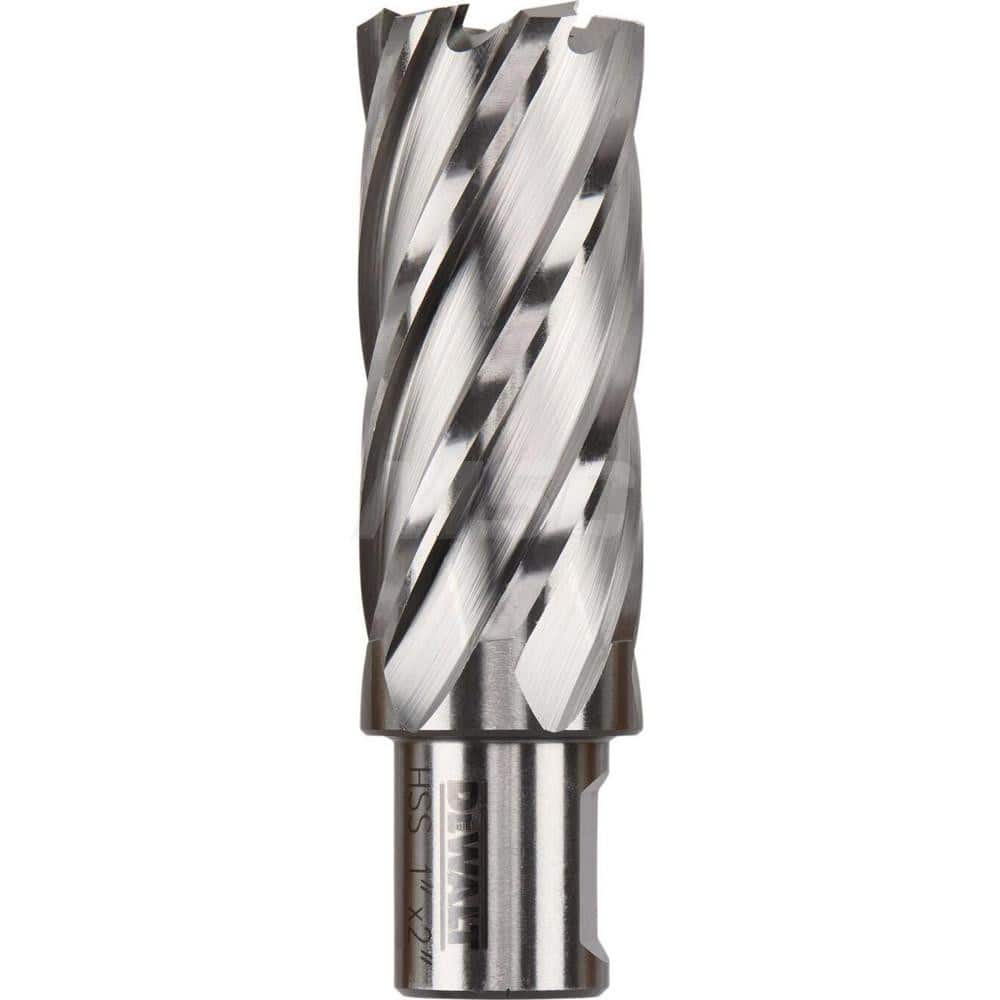 DeWALT - Annular Cutters; Cutter Diameter (Inch): 1 ; Cutter Diameter (Decimal Inch): 1.0000 ; Cutting Depth (Inch): 2 ; Shank Diameter (Inch): 3/4 ; Finish/Coating: Uncoated ; Cutter Material: High Speed Steel - Exact Tool & Supply