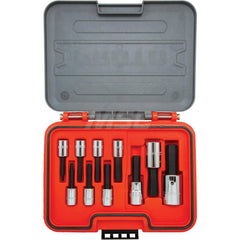 Proto - Hex & Torx Bit Socket Sets; Type: Hex Bit Tip Set ; Drive Size: 3/8, 1/2 ; Minimum Set Hex Size (Metric): 4.0 ; Maximum Set Hex Size (Metric): 17 ; Measurement Type: Metric ; Container Type: Blow Mold Case - Exact Tool & Supply