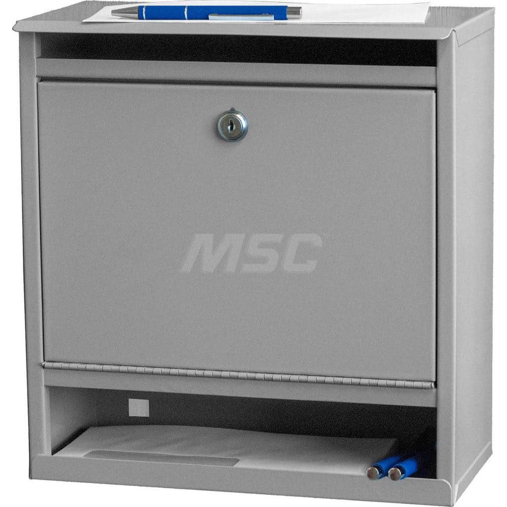 Platt & LaBonia - Key Control; Type: Drop-Off Box ; Number of Keys: 2 ; Color: Gray ; Height (Inch): 13 ; Width (Inch): 12-1/4 ; Depth (Inch): 6 - Exact Tool & Supply