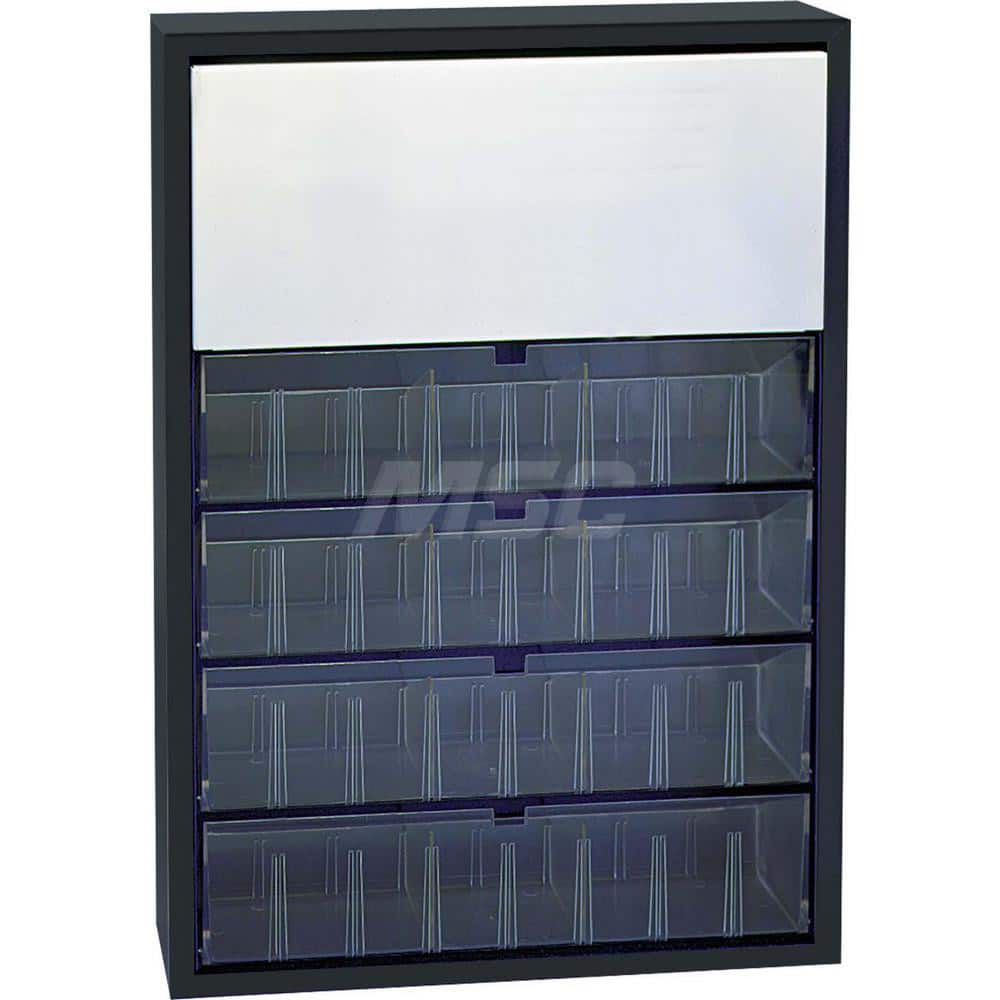 Platt & LaBonia - Small Parts Cabinets; Type: Tip-Out Storage Bin Cabinet ; Number of Drawers: 4.000 ; Width (Inch): 19 ; Depth (Inch): 4 ; Height (Inch): 26-3/4 ; Frame Material: Steel - Exact Tool & Supply