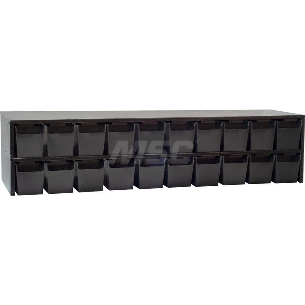 Platt & LaBonia - Stacking Bins; Type: Stacking Bins ; Width (Inch): 40 ; Height (Inch): 9-5/16 ; Bin Material: Plastic ; Bin Color: Red ; Features: Includes (10) Small & (5) Large Black High Impact Styrene Bins; Each Bin Includes (2) Adjustable Dividers - Exact Tool & Supply