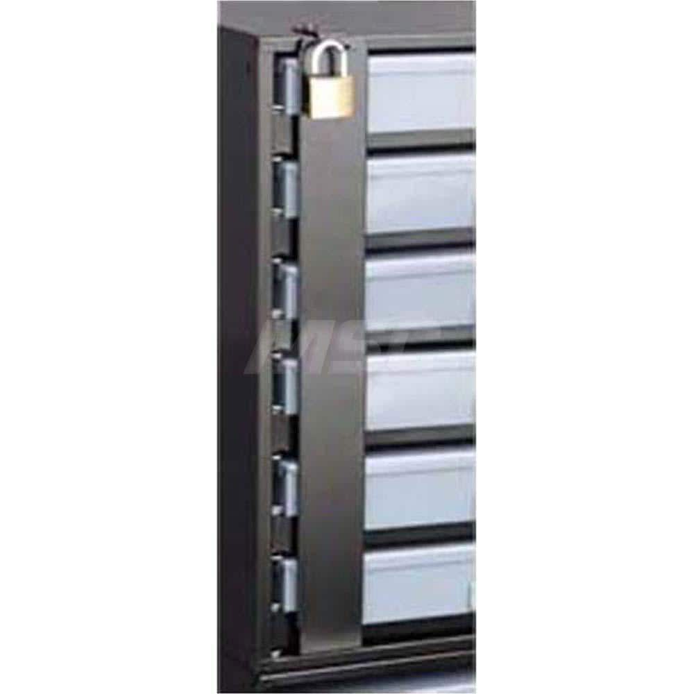Platt & LaBonia - Cabinet Components & Accessories; Type: Lock Bar System ; For Use With: PL-6DH-Rack ; Color: Black ; Material: Steel ; Width (Inch): 2-5/8 ; Depth (Inch): 1/2 - Exact Tool & Supply