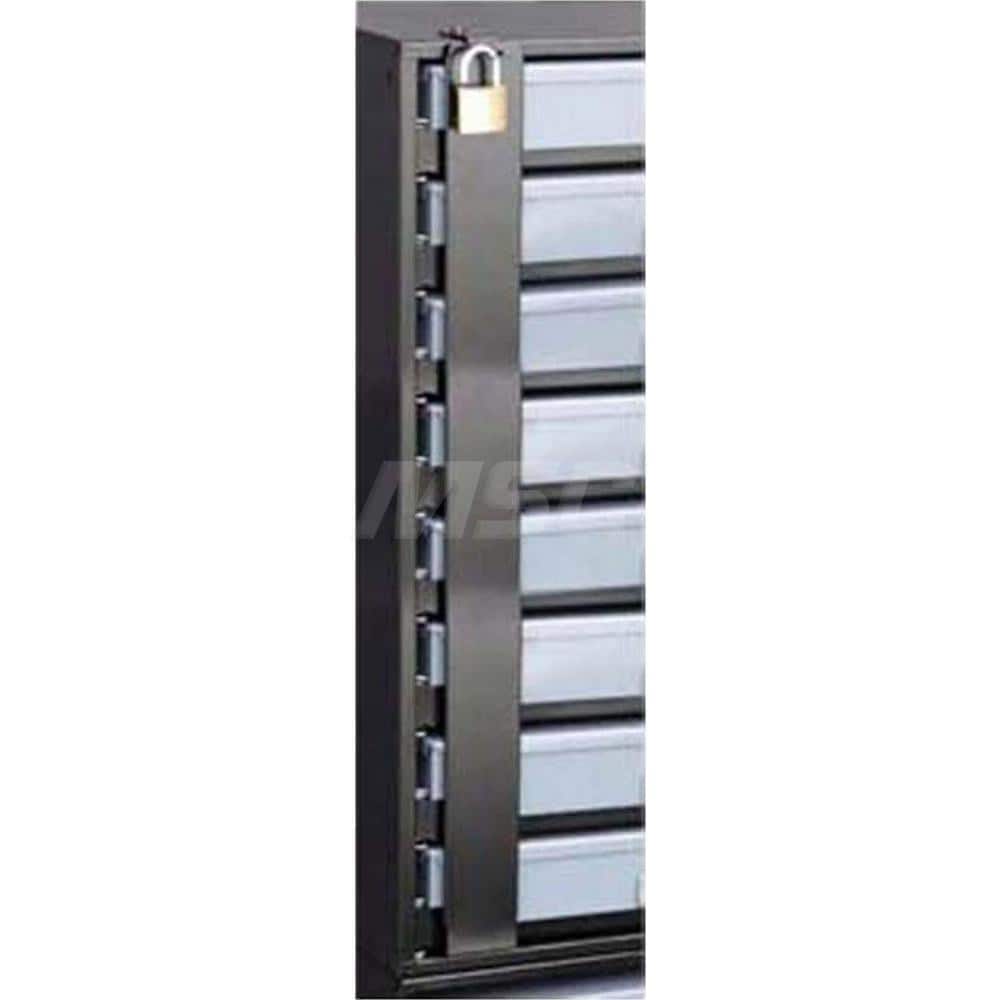 Platt & LaBonia - Cabinet Components & Accessories; Type: Lock Bar System ; For Use With: 8DH-M Rack ; Color: Black ; Material: Steel ; Width (Inch): 2-5/8 ; Depth (Inch): 1/2 - Exact Tool & Supply