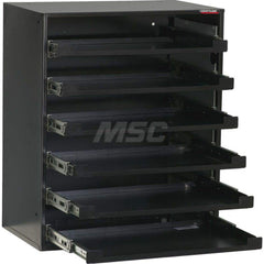 Platt & LaBonia - Small Parts Cabinets; Type: Slide Rack Cabinet w/ Drawers ; Number of Drawers: 6.000 ; Width (Inch): 20-1/2 ; Depth (Inch): 12-1/2 ; Height (Inch): 25 ; Frame Material: Steel - Exact Tool & Supply