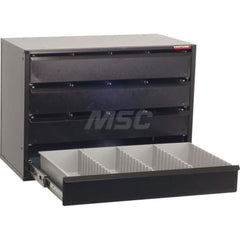 Platt & LaBonia - Small Parts Cabinets; Type: Slide Rack Cabinet w/ Drawers ; Number of Drawers: 4.000 ; Width (Inch): 20-1/2 ; Depth (Inch): 12-1/2 ; Height (Inch): 15 ; Frame Material: Steel - Exact Tool & Supply