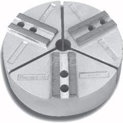 Huron Machine Products - Soft Lathe Chuck Jaws; Jaw Type: Round ; Material: 6160 Aluminum ; Jaw Interface Type: 1.5mm x 60? Serrated ; Maximum Compatible Chuck Diameter (Inch): 6 ; Minimum Compatible Chuck Diameter (Inch): 1 ; Overall Height (Inch): 4 - Exact Tool & Supply