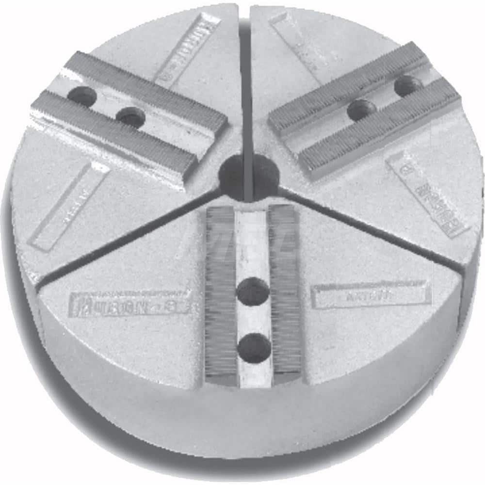 Huron Machine Products - Soft Lathe Chuck Jaws; Jaw Type: Round ; Material: 6160 Aluminum ; Jaw Interface Type: 1.5mm x 60? Serrated ; Maximum Compatible Chuck Diameter (Inch): 15 ; Minimum Compatible Chuck Diameter (Inch): 1 ; Overall Height (Inch): 2-1 - Exact Tool & Supply