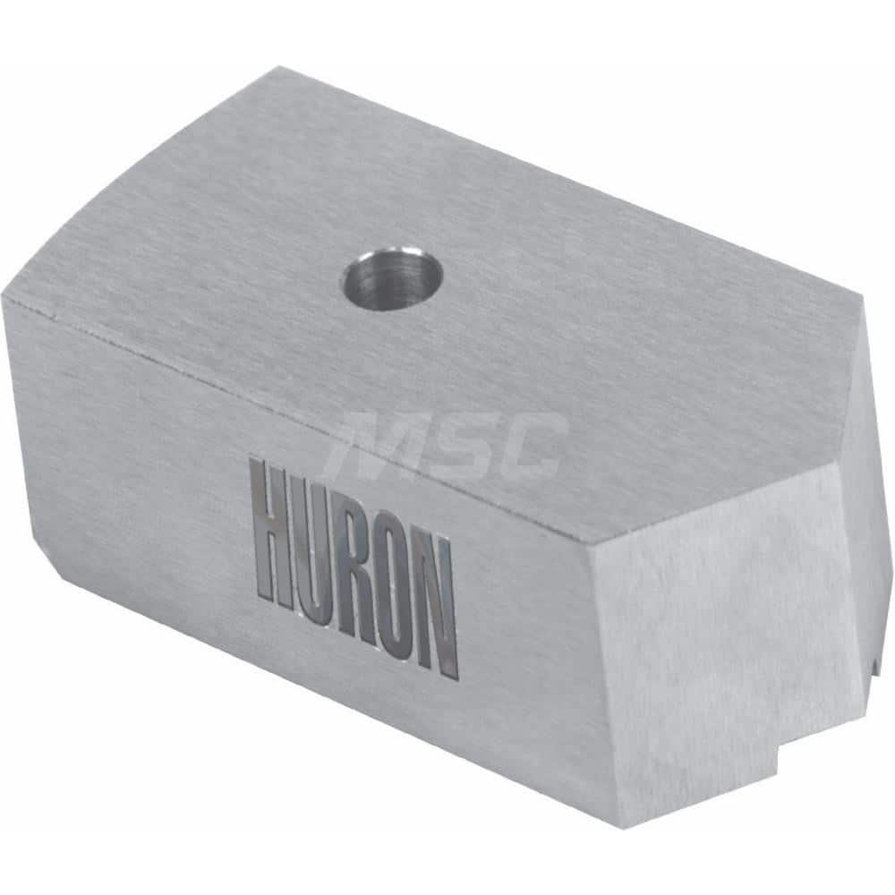 Huron Machine Products - Hard Lathe Chuck Jaws; Jaw Type: Quick-Jaw Change ; Jaw Interface Type: 1.5mm x 60 Serrated ; Maximum Compatible Chuck Diameter (Inch): 15 ; Material: 1018 Steel ; Overall Width/Diameter (Inch): 2-1/2 ; Overall Length (Inch): 5.00 - Exact Tool & Supply