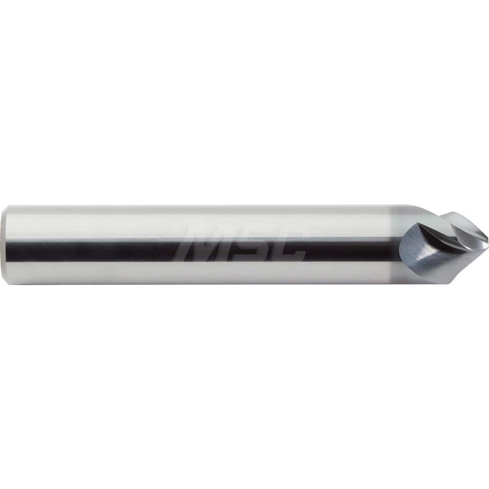 M.A. Ford - Chamfer Mills; Cutter Head Diameter (Inch): 3/8 ; Included Angle A: 90 ; Chamfer Mill Material: Solid Carbide ; Chamfer Mill Finish/Coating: AlCrN ; Overall Length (Inch): 2-1/2 ; Shank Diameter (Inch): 3/8 - Exact Tool & Supply