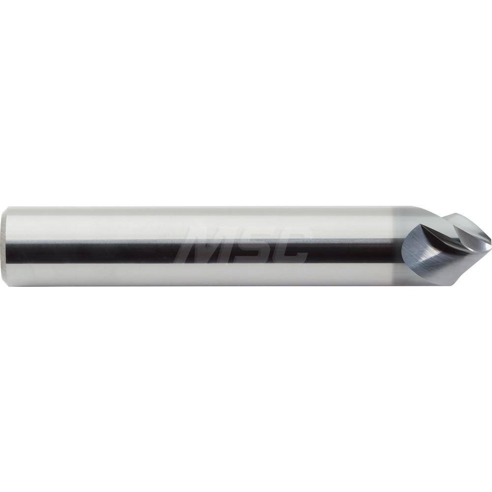 M.A. Ford - Chamfer Mills; Cutter Head Diameter (Inch): 3/16 ; Included Angle A: 90 ; Chamfer Mill Material: Solid Carbide ; Chamfer Mill Finish/Coating: AlCrN ; Overall Length (Inch): 2 ; Shank Diameter (Inch): 3/16 - Exact Tool & Supply