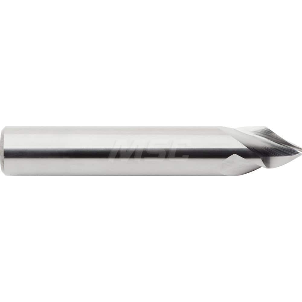 M.A. Ford - Chamfer Mills; Cutter Head Diameter (Inch): 1/4 ; Included Angle A: 60 ; Chamfer Mill Material: Solid Carbide ; Chamfer Mill Finish/Coating: Uncoated ; Overall Length (Inch): 2-1/2 ; Shank Diameter (Inch): 1/4 - Exact Tool & Supply