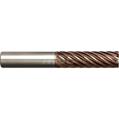 Corner Radius End Mill: 1/2″ Dia, 1-1/4″ LOC, 0.03″ Radius, 9 Flutes, Solid Carbide 3″ OAL, 1/2″ Shank Dia, 37 ° Helix, Altima Xtreme Coated, Corner Radius End